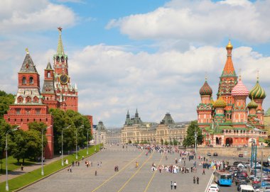 Kremlin'e ve Aziz basil Katedrali