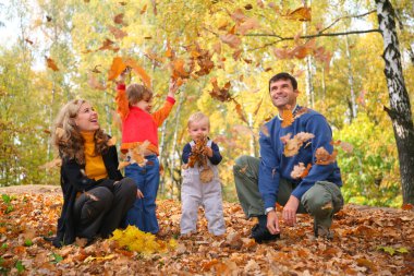 Family in park clipart