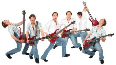 Many guitarists group isolated clipart