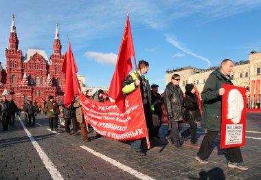 Communist in demonstration on Red Square clipart