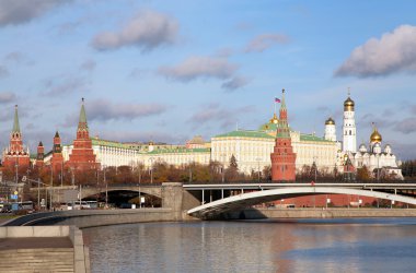 View to Kremlin with Moscow - rivers clipart