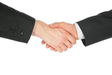 Two handshaking hands clipart