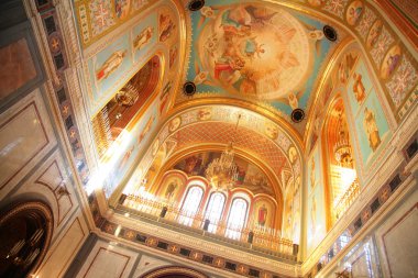 Interior of Temple of Christ of Savior in Moscow clipart