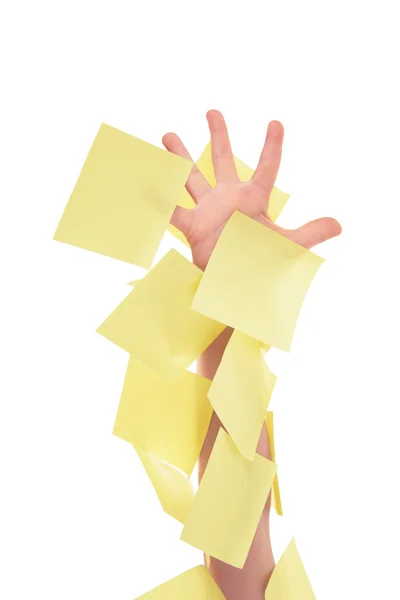 Child hand in stickers — Stock Photo, Image