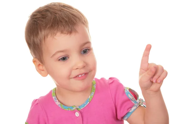 Barn med pekfingret — Stockfoto