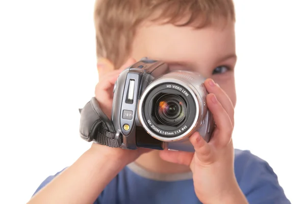 Child with camcorder — Stock Photo, Image