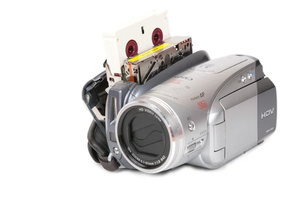 Kaseta kamera HDV, w — Zdjęcie stockowe