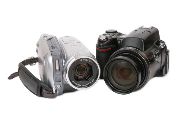 Modern photo and HDV cameras — Stock Photo, Image