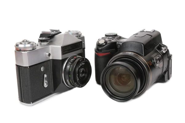 Modern and oblosete cameras — Stock Photo, Image