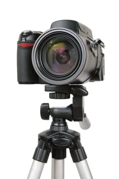 Modern photo camera on tripod 2 — Stock Photo, Image
