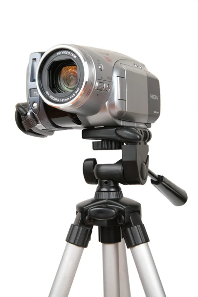 HDV-camera op statief — Stockfoto