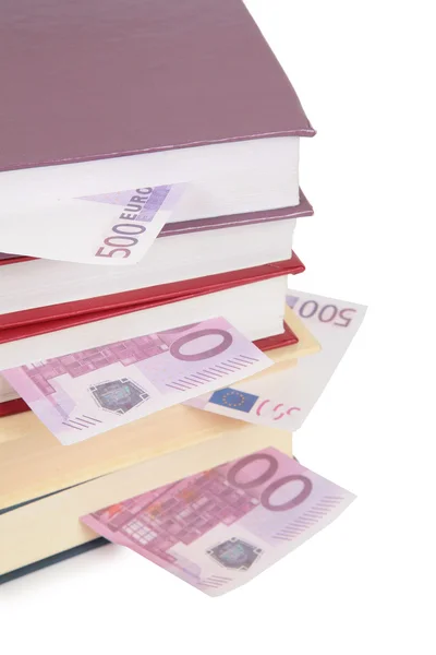 Kopp böcker med euron — Stockfoto