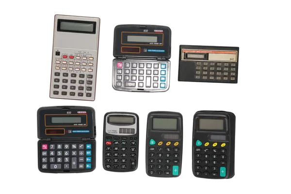 Шесть калькуляторов — стоковое фото