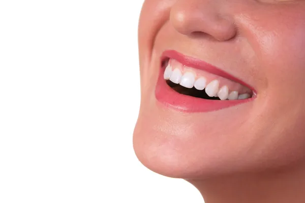 Glimlach fragment van vrouw gezicht — Stockfoto