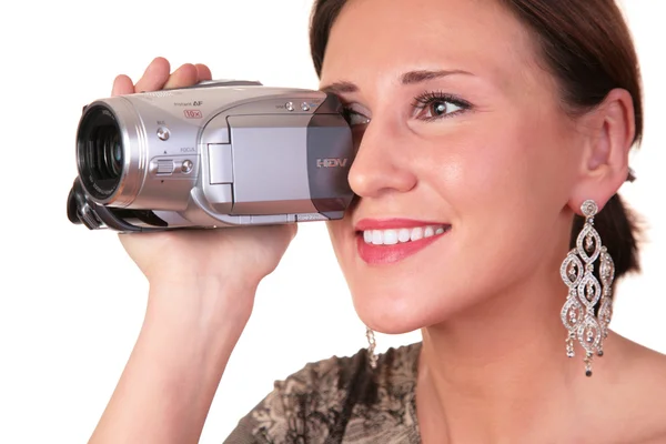 Žena s videokamery — Stock fotografie