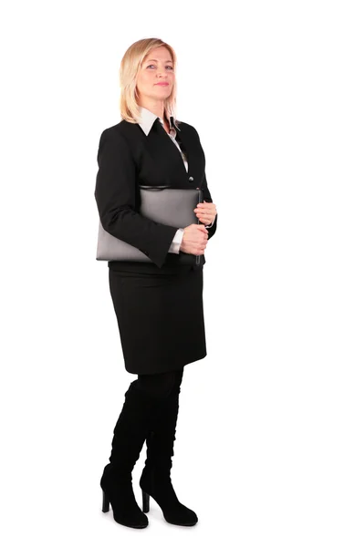 Donna d'affari di mezza età con cartella nera 2 — Foto Stock