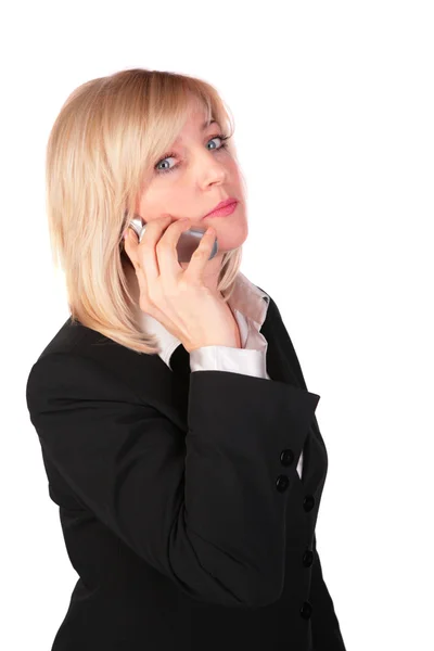 Middleaged businesswoman with cellphone — Stock Photo, Image