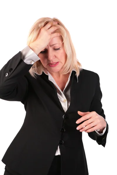 Middleaged жінка головний біль — стокове фото
