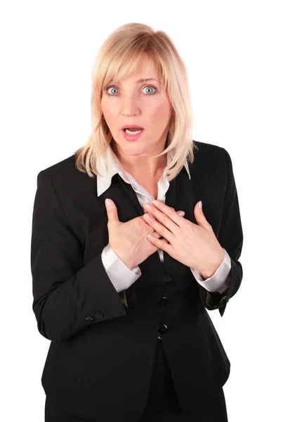 Middleaged business woman surprised — Stock Photo, Image