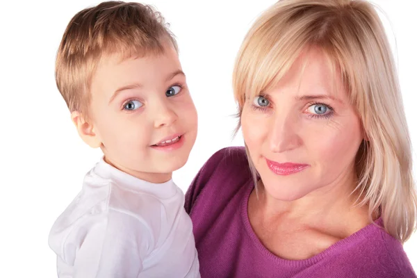 Woman with kid faces close-up 3 — Stock Photo, Image