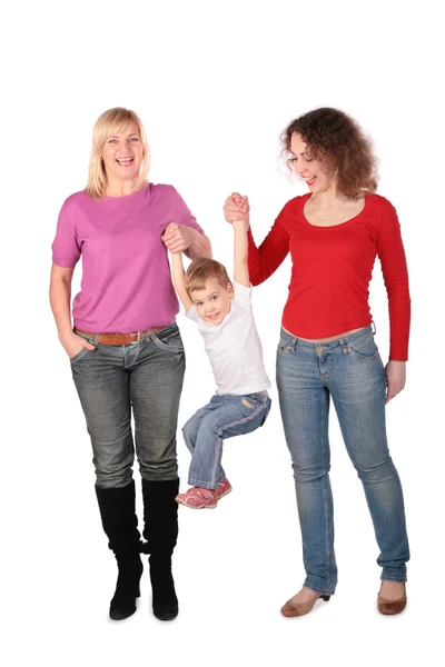 Two women and kid — Stock Photo, Image