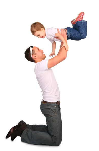 Πατέρα με το μωρό που παίζει — Φωτογραφία Αρχείου