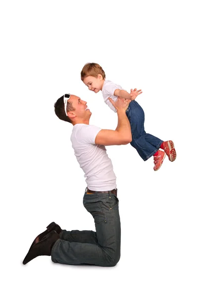 Πατέρα με το μωρό που παίζει — Φωτογραφία Αρχείου