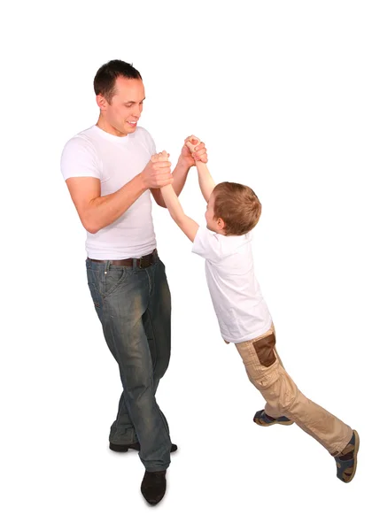 Pai com filho brincando — Fotografia de Stock