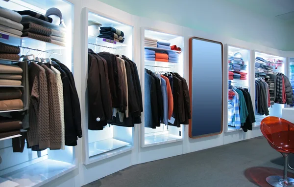 Upper clothes in shop — Stock Photo, Image