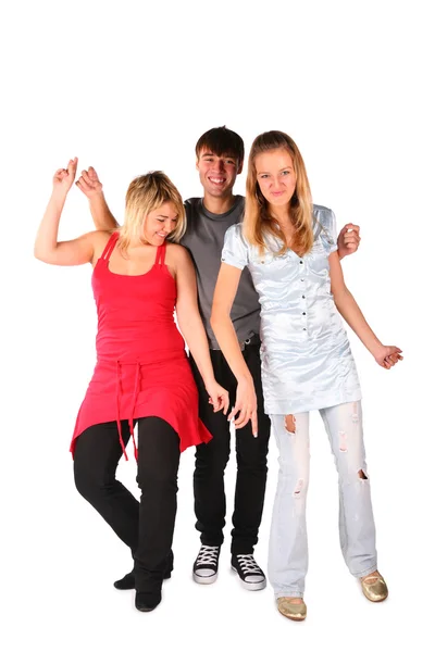Boy and two girls dancing — Stock Photo, Image