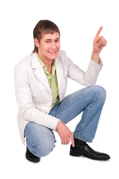 Jonge man geeft gebaar — Stockfoto