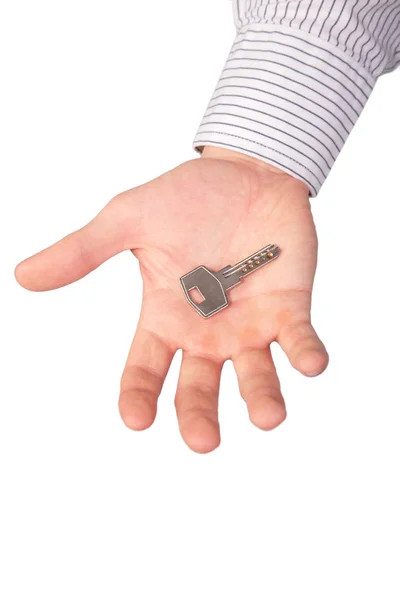 Mão segura chave — Fotografia de Stock