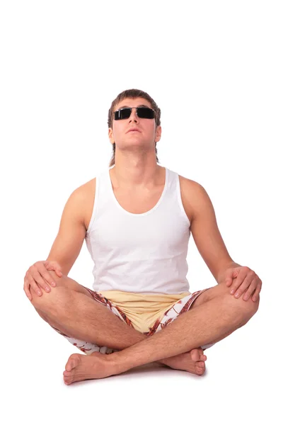 Young yoga man — Stockfoto