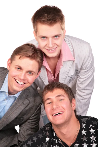 Tre leende vänner — Stockfoto