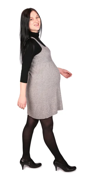Těhotná žena kroky — Stock fotografie