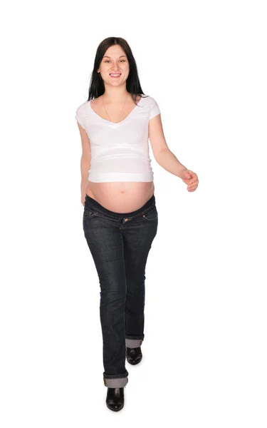 Passo da menina grávida — Fotografia de Stock