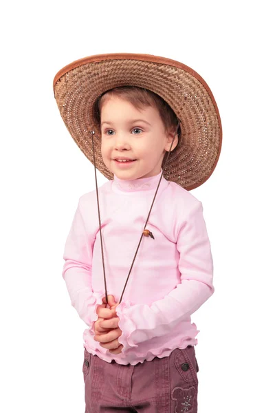 Malá dívka s kloboukem — Stock fotografie