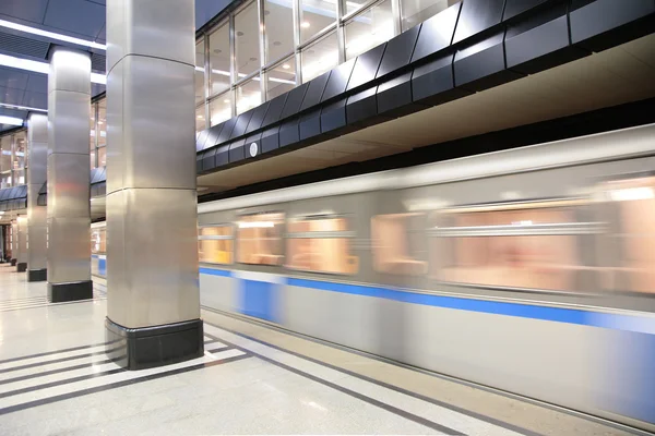 Moving metro train — Stock Photo, Image