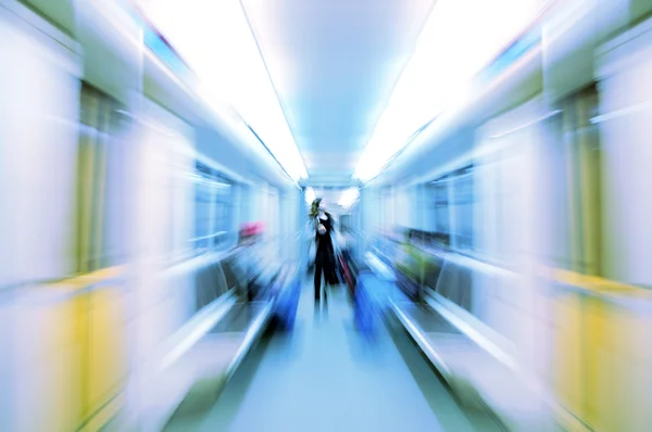 Metro vagonu bulanıklık içinde — Stok fotoğraf