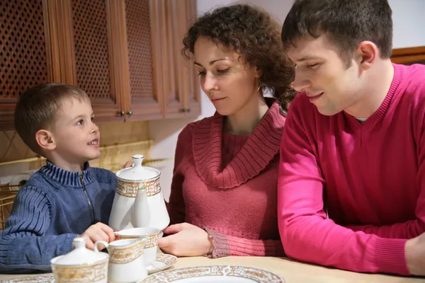 Family at tea — Stock Photo, Image
