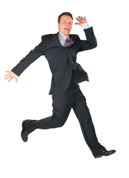 動的な幸せなビジネスマン — ストック写真