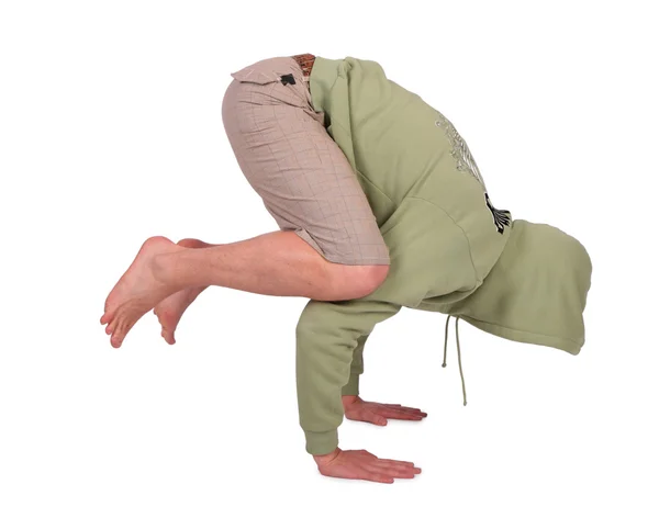 Man does handstand — Stock Photo, Image