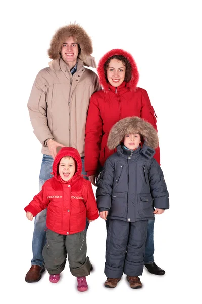 Familie in Winterkleidung — Stockfoto
