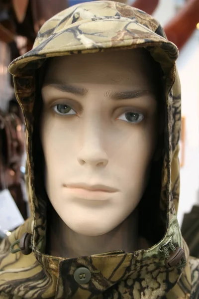 Head of mannequin in hood — Stock Photo, Image