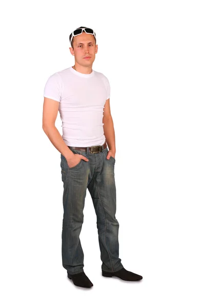 Man stand on white background — Stock Photo, Image