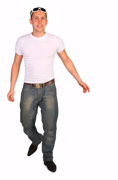 Young man steps — Stock Photo, Image