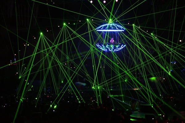 DJ w lasera — Zdjęcie stockowe