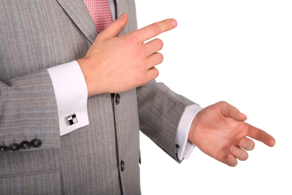 Zakenman met de hand gebaren — Stockfoto