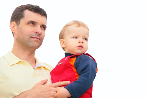 Far håller barnet på händer — Stockfoto