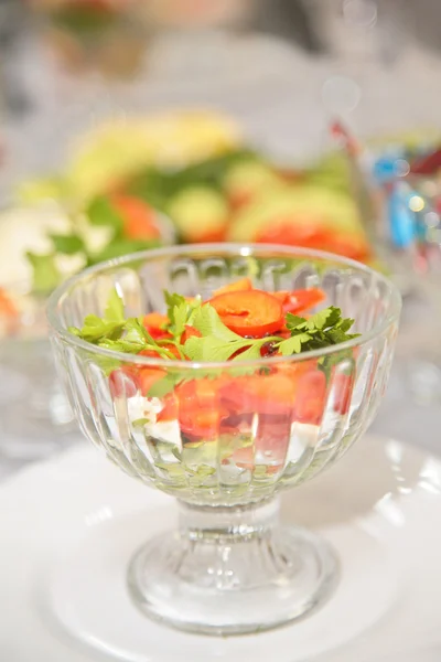 Salad from tomatoes in vase — Stock Photo, Image